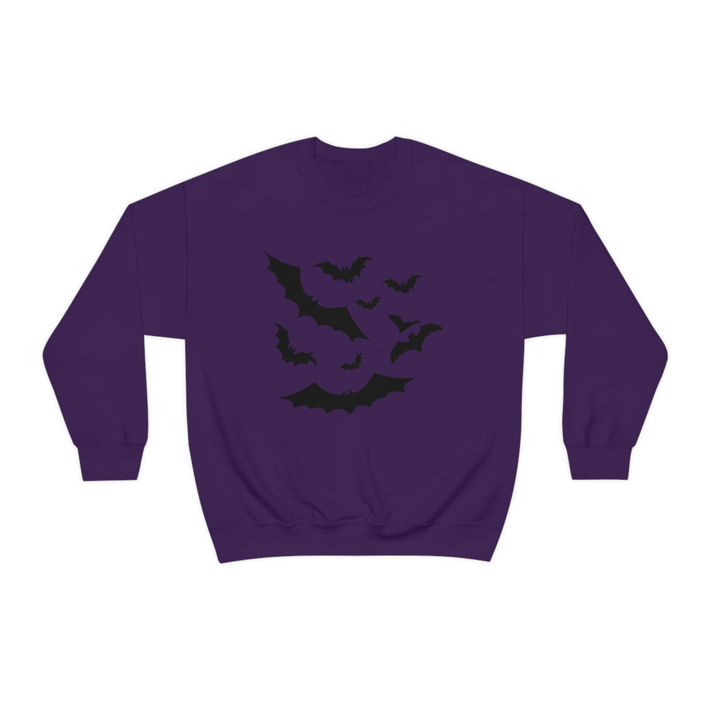 Bats Vintage Halloween Spooky Unisex Sweatshirt in 5 Assorted Colors Purple