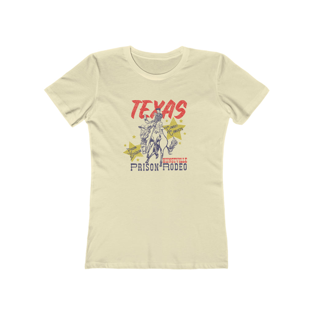 Retro Texas Prison Rodeo Poster Women's T-shirt Solid Natural