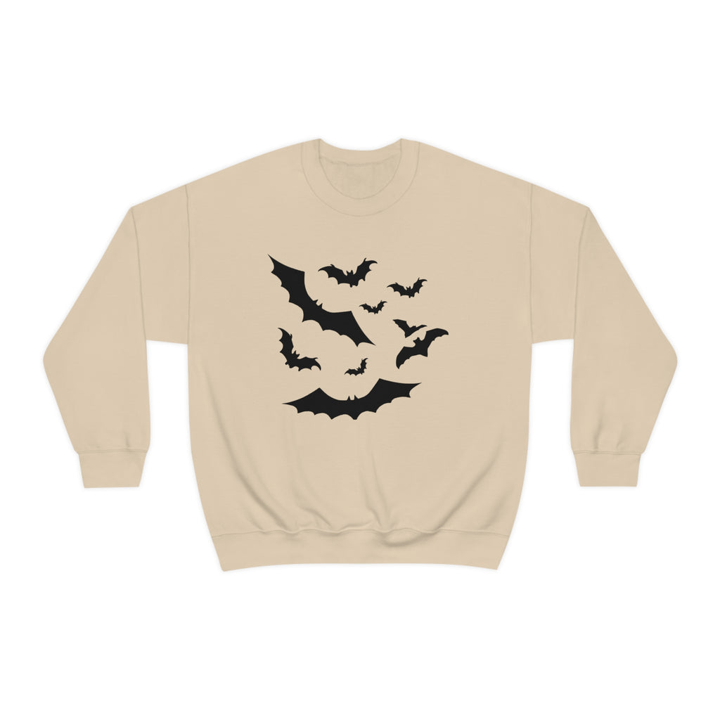 Bats Vintage Halloween Spooky Unisex Sweatshirt in 5 Assorted Colors Sand