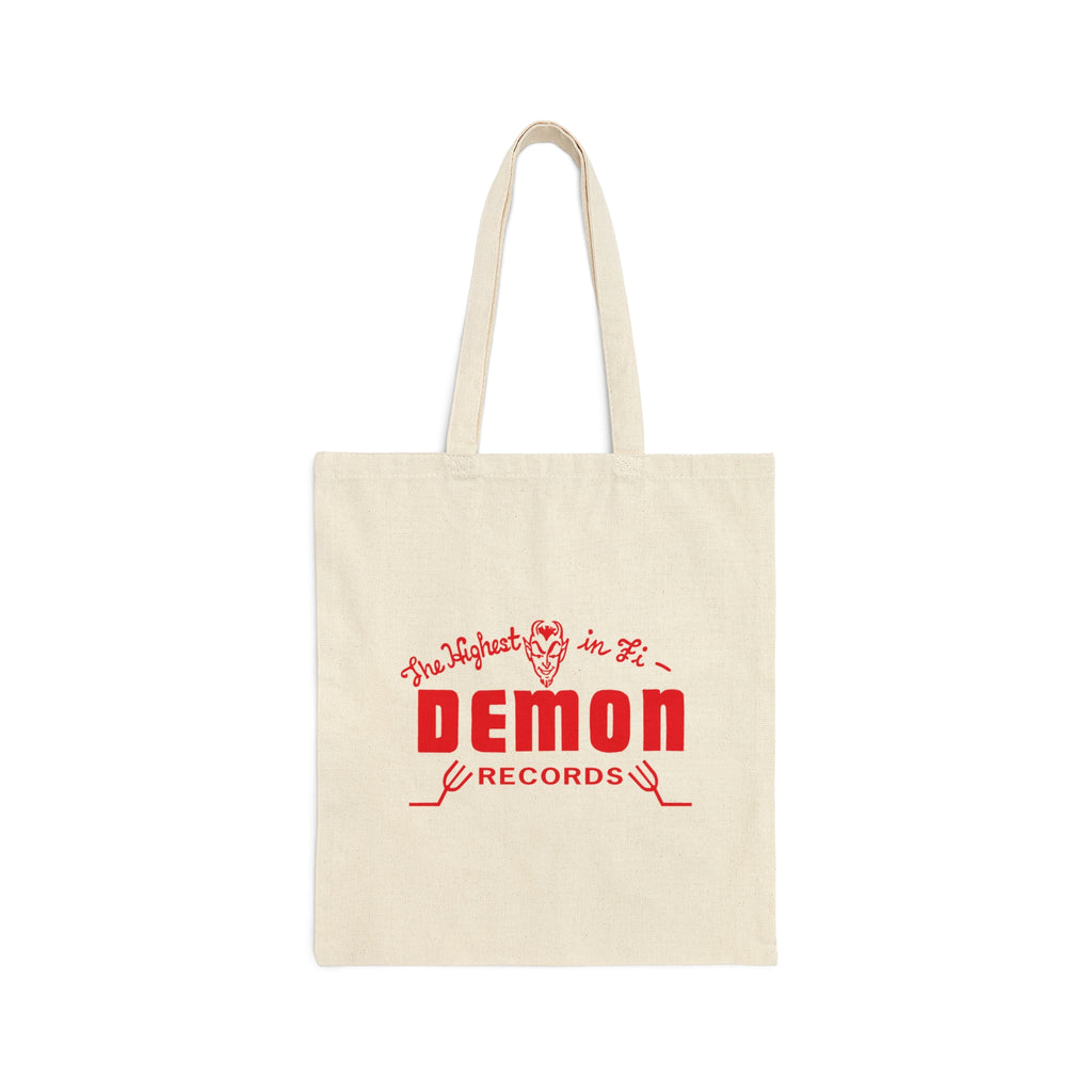 Demon Records Vinyl Canvas Tote Bag Natural 15" x 16"