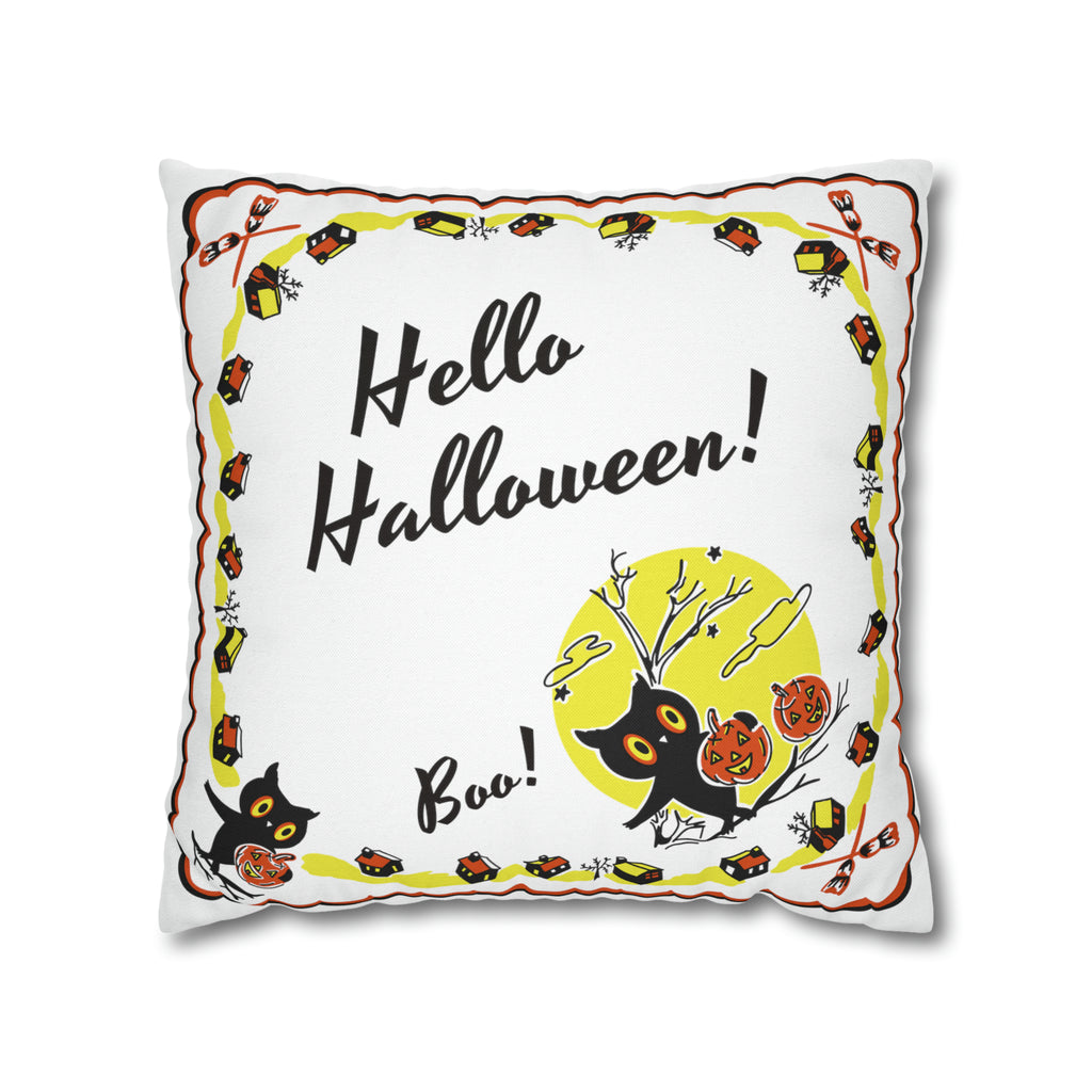 Retro Halloween Cute Spooky Pillow Case 18" × 18"