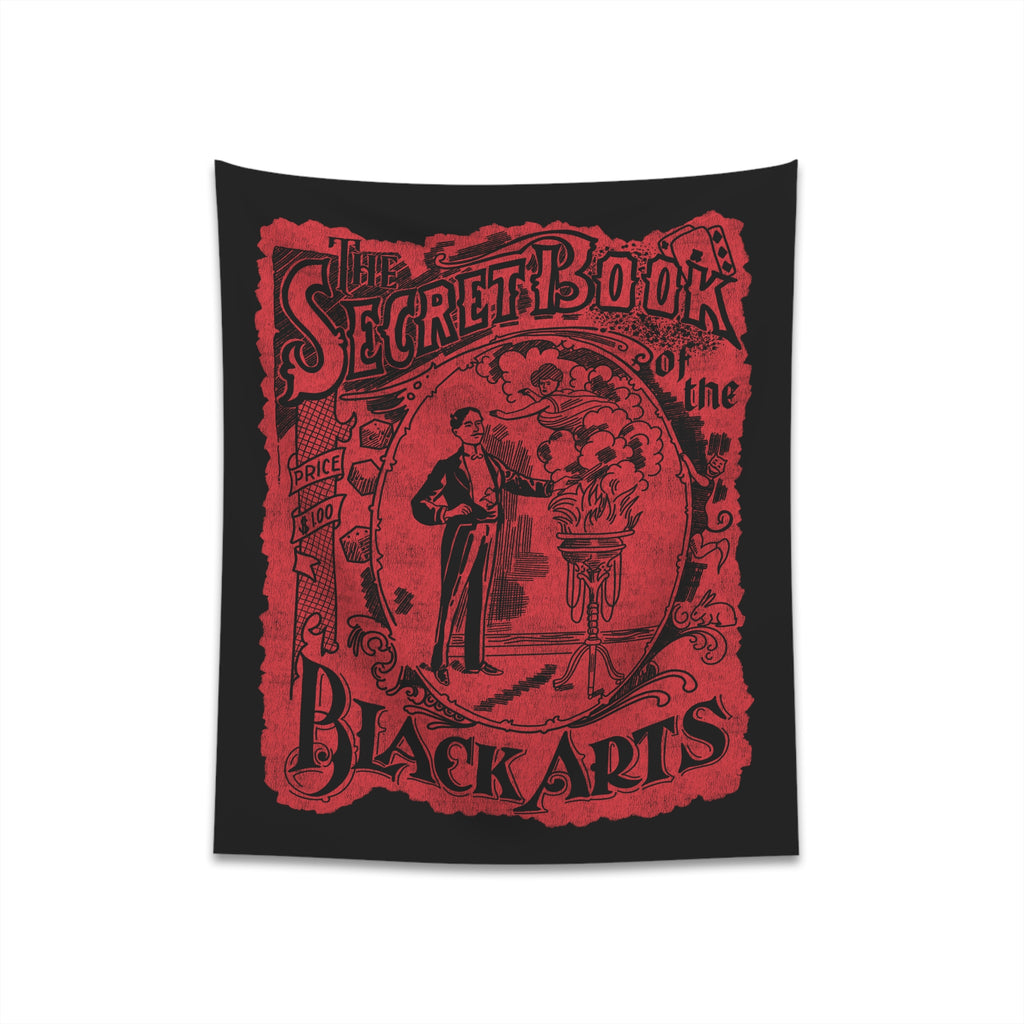 Secret Book of Black Arts Vintage Victorian Black Magic Poster Halloween Cloth Tapestry Wall Decor 34" × 40"