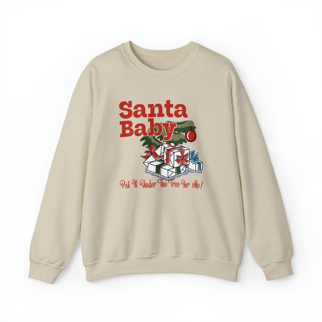 Santa Baby Christmas Tree - Women's Unisex Sweatshirt Sand