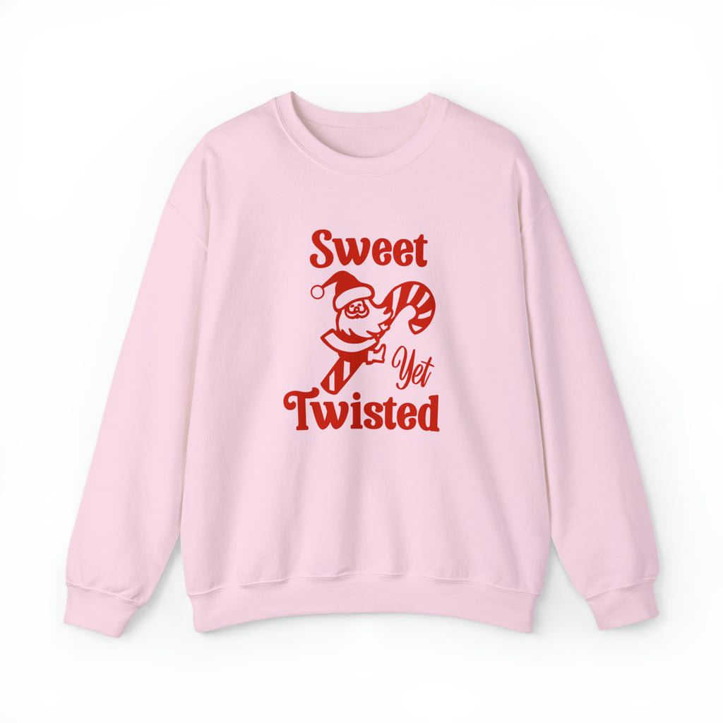 Sweet Yet Twisted Santa Christmas Women's Unisex Sweatshirt Light Pink