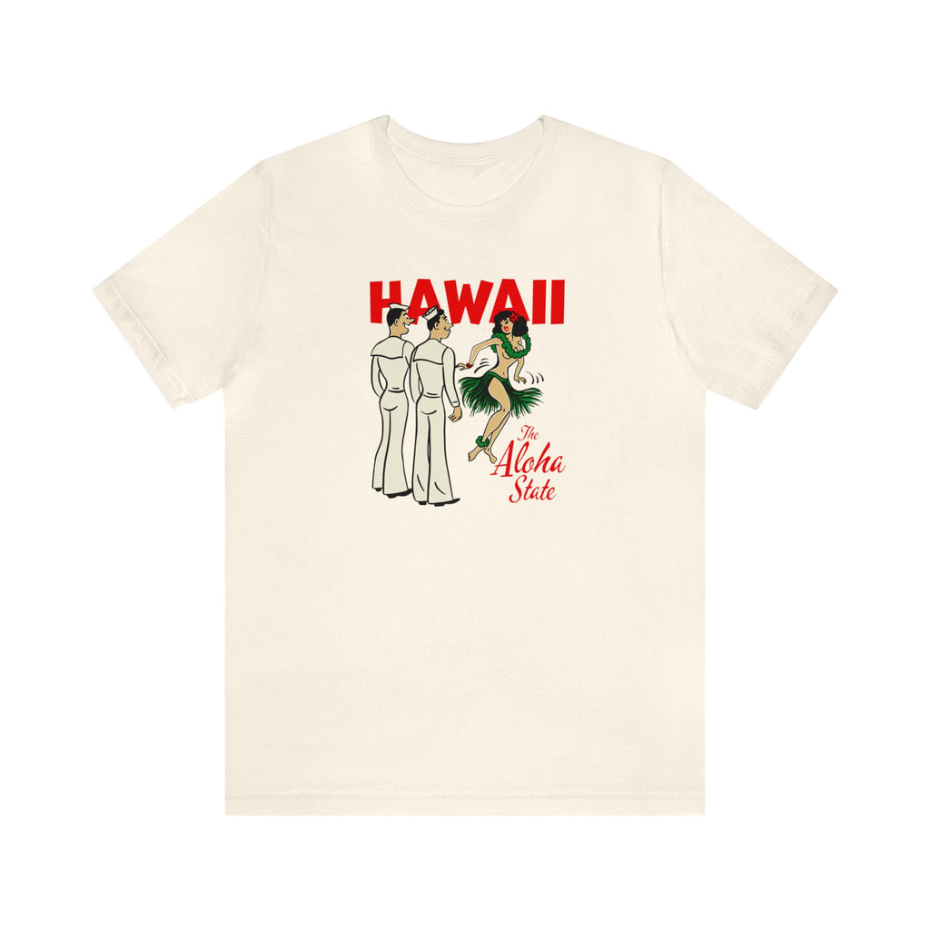 Hawaii The Aloha State Men's Cream T-shirt Natural