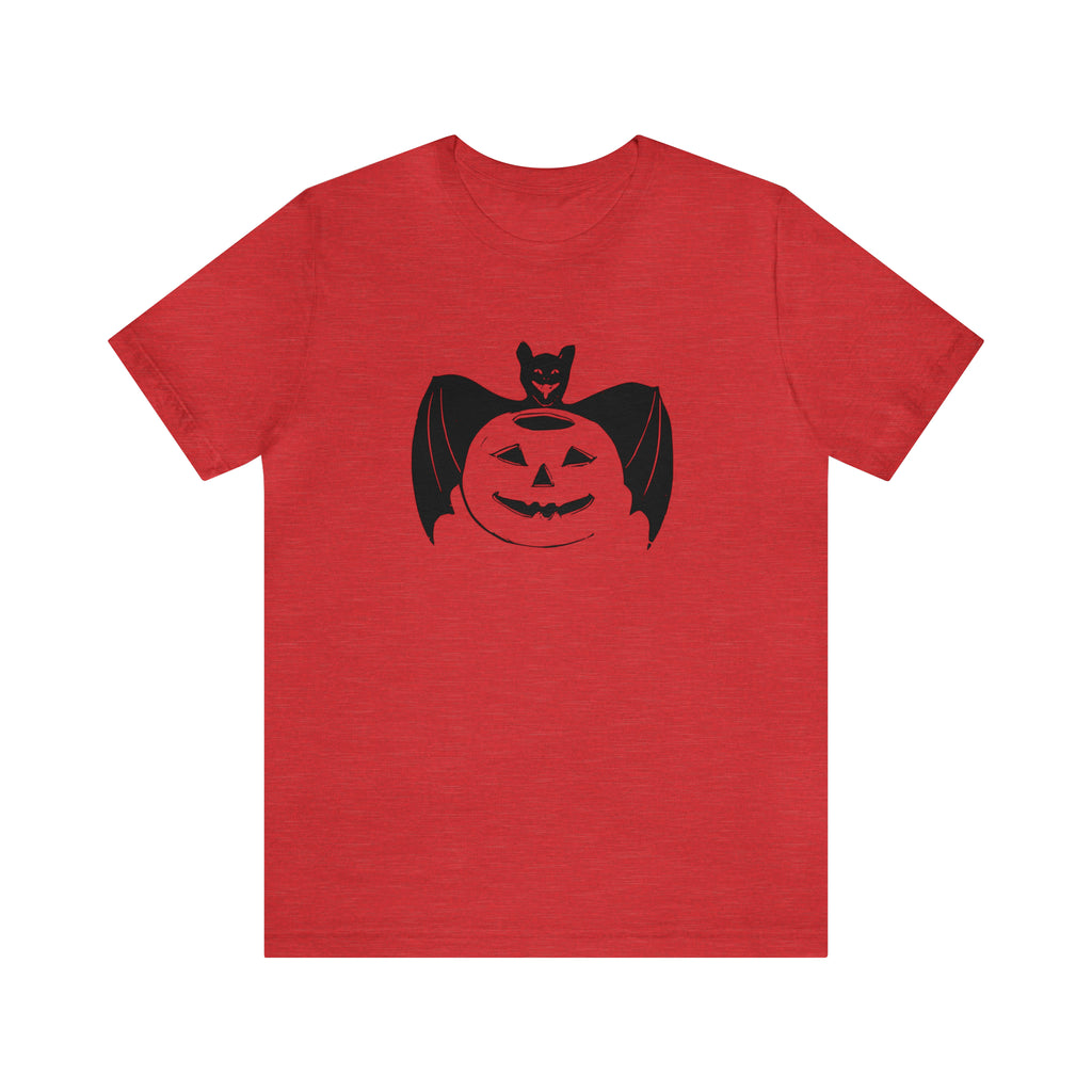 Spooky Retro Bat Pumpkin Vintage Halloween Men's T-shirt Heather Red