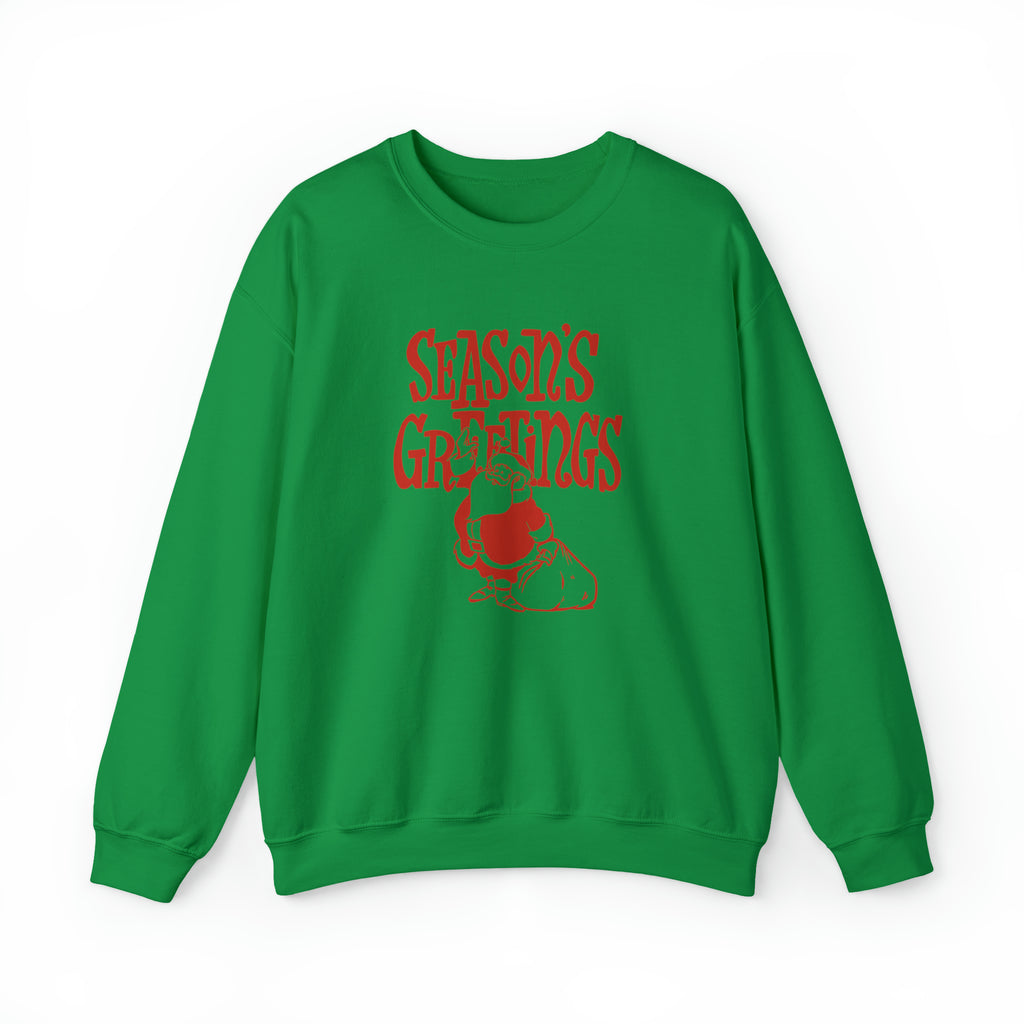 Seasons Greetings Santa Christmas Women's Unisex Sweatshirt Irish Green