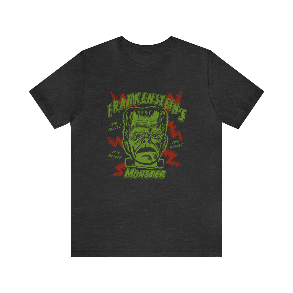 Frankenstein's Monster Classic Horror Gothic Halloween T-shirt Dark Grey Heather