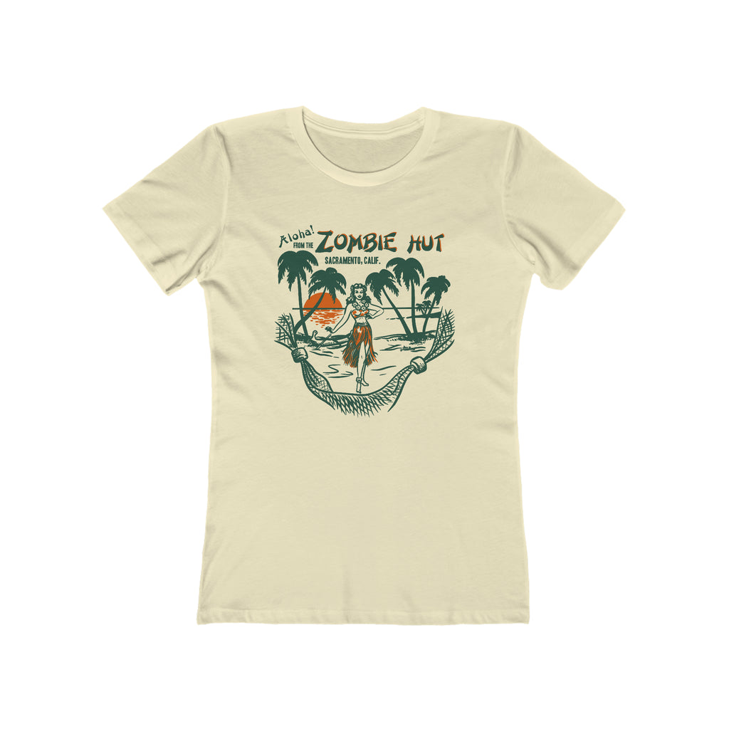 The Zombie Hut Souvenir Premium Cotton Women's T-shirt Solid Natural