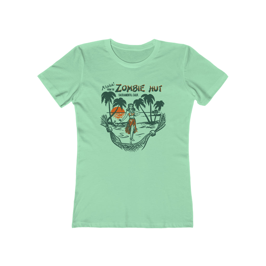 The Zombie Hut Souvenir Premium Cotton Women's T-shirt Solid Mint