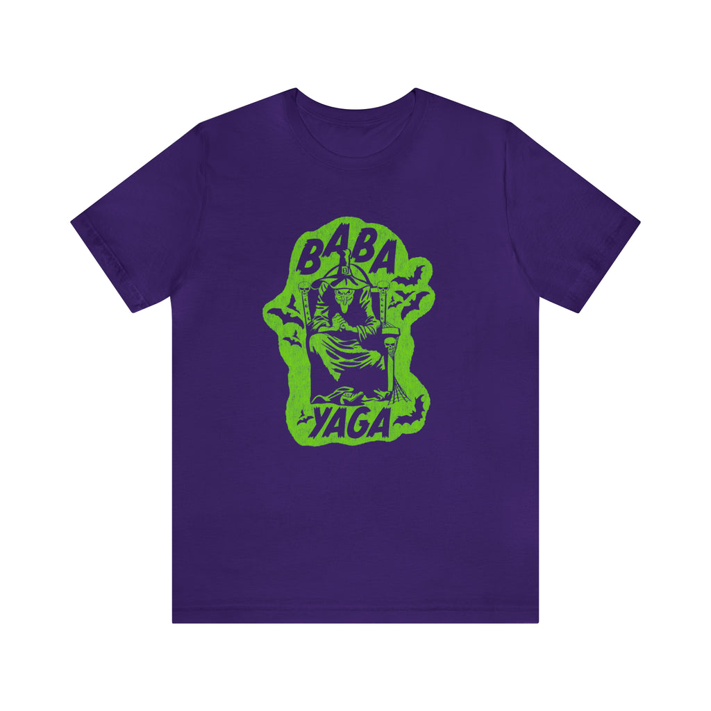 Witch Baba Yaga Vintage Halloween Premium Cotton Men’s T-shirt Team Purple