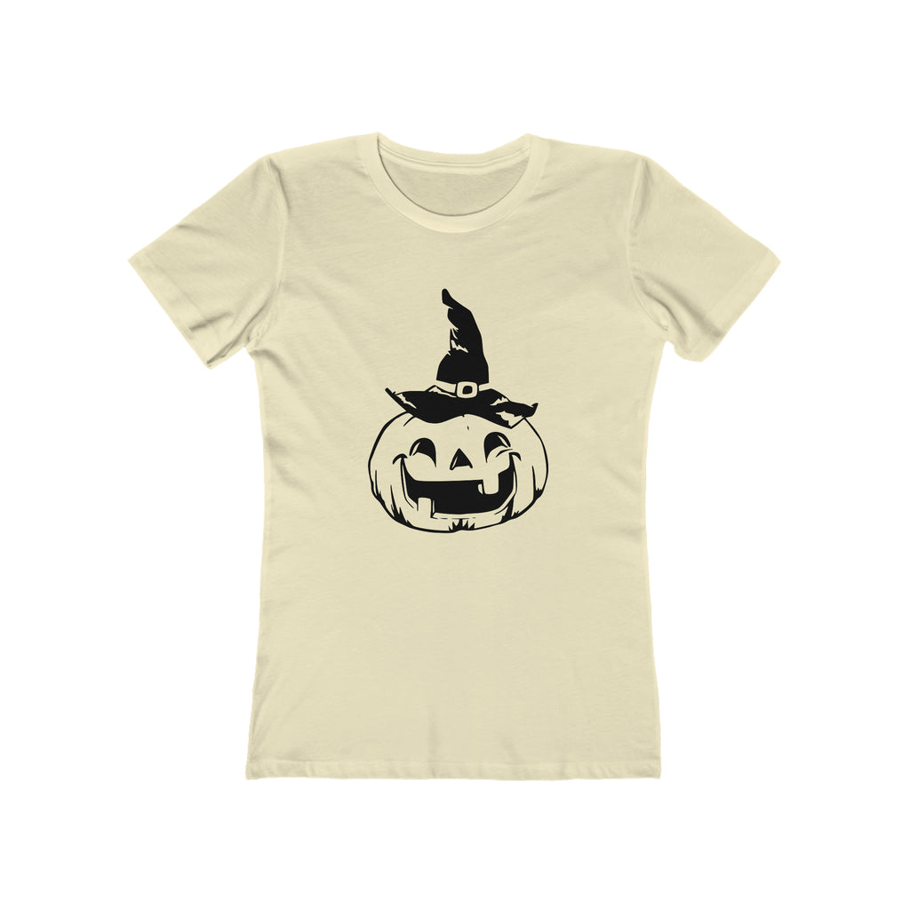Vintage Halloween Pumpkin Witch Retro Women's T-shirt in 6 Assorted Colors Solid Natural
