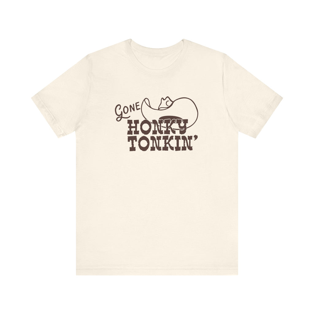 Gone Honky Tonkin Western Men's Cream T-shirt