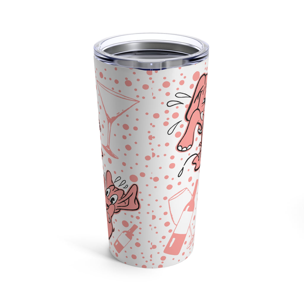 Drunk, Crying, Angry Hungover Pink Elephants Insulated Tumbler 20oz - Stainless Steel