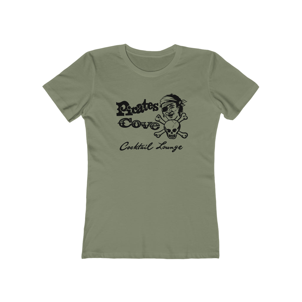The Pirate Cove Cocktail Lounge Vintage Reproduction Women's T-shirt Solid Light Olive