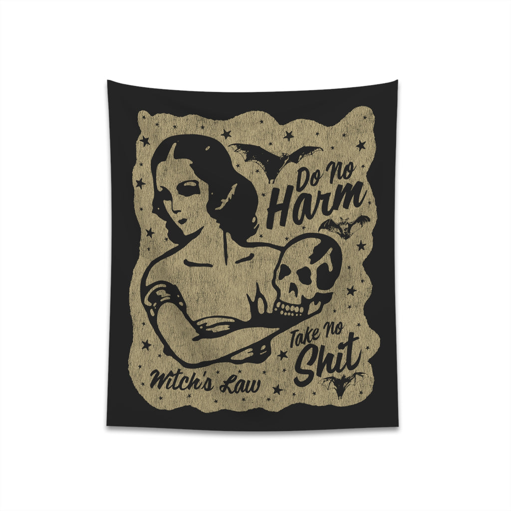 Witch's Law Indoor Halloween Decoration Cloth Wall Tapestry 34" × 40"