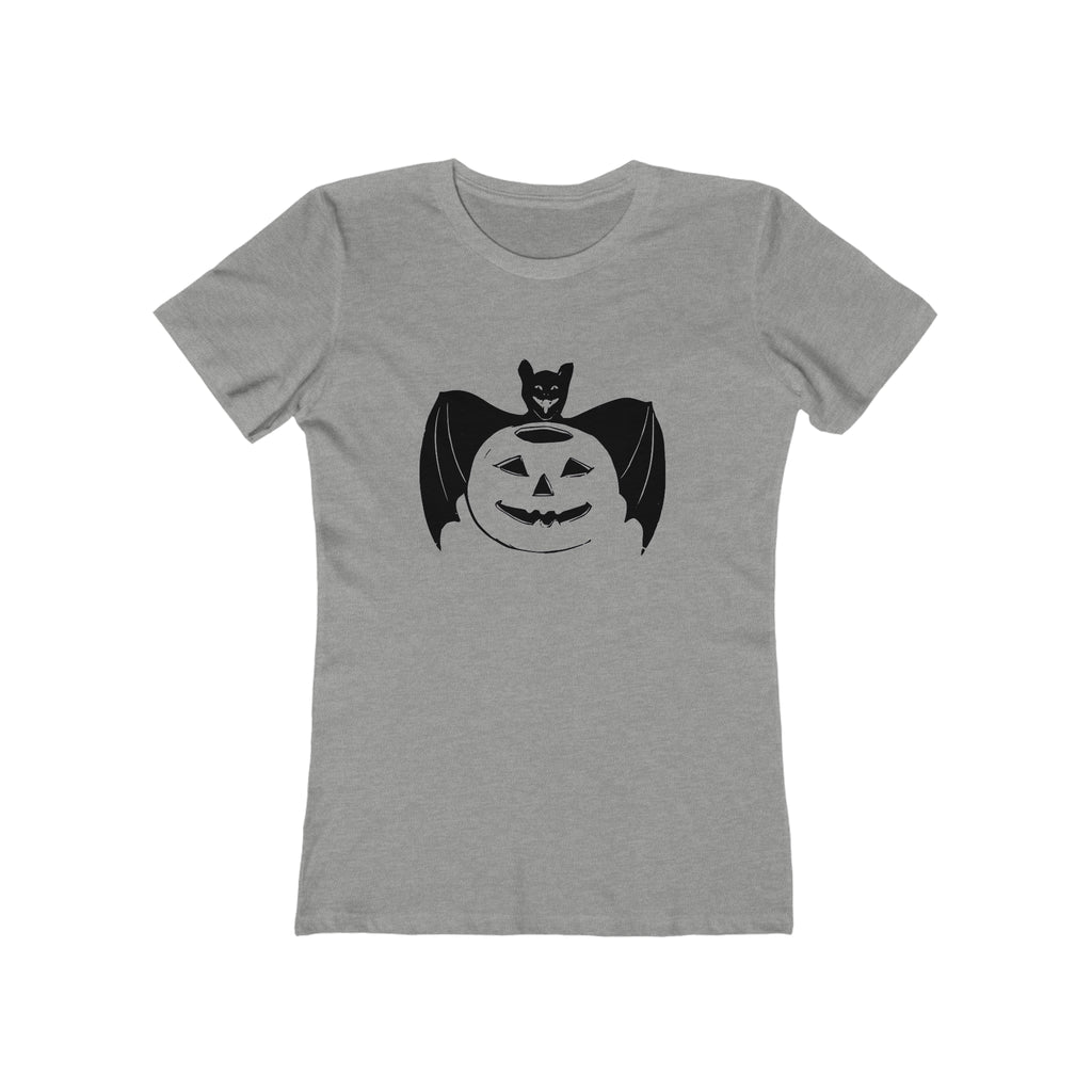 Spooky Retro Bat Pumpkin Vintage Halloween Women's T-shirt Heather Grey