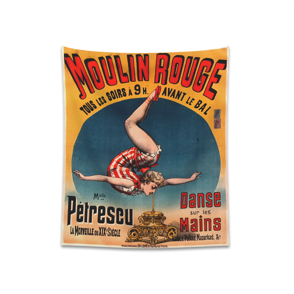 Moulin Rouge Female Side Show Attraction Vintage Victorian Freak Show Cloth Tapestry Halloween Wall Decor