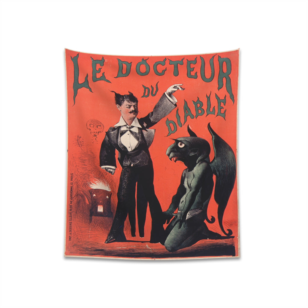 Dark Arts - The Devil Doctor - Poster Vintage Victorian Creepy Cloth Tapestry Halloween Wall Decor 34" × 40"
