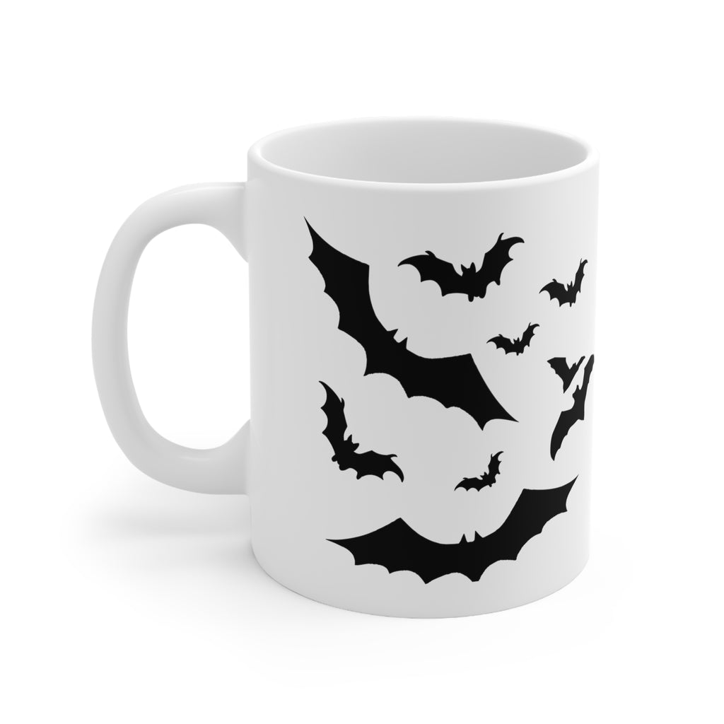 Bats Vintage Halloween Spooky Retro Coffee Mug - White Ceramic 11oz Mug 11oz