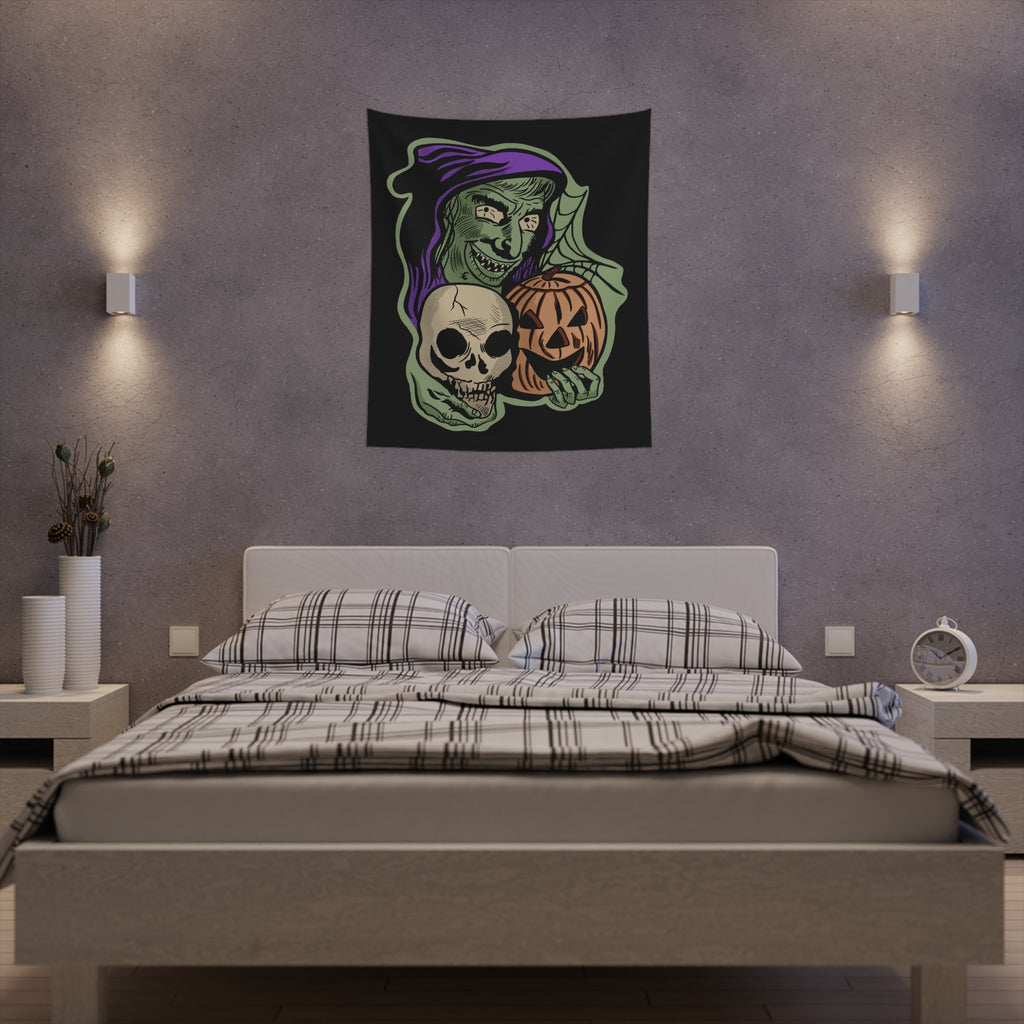 Retro Classic Halloween Witch Cloth Wall Tapestry Indoor Halloween Decor