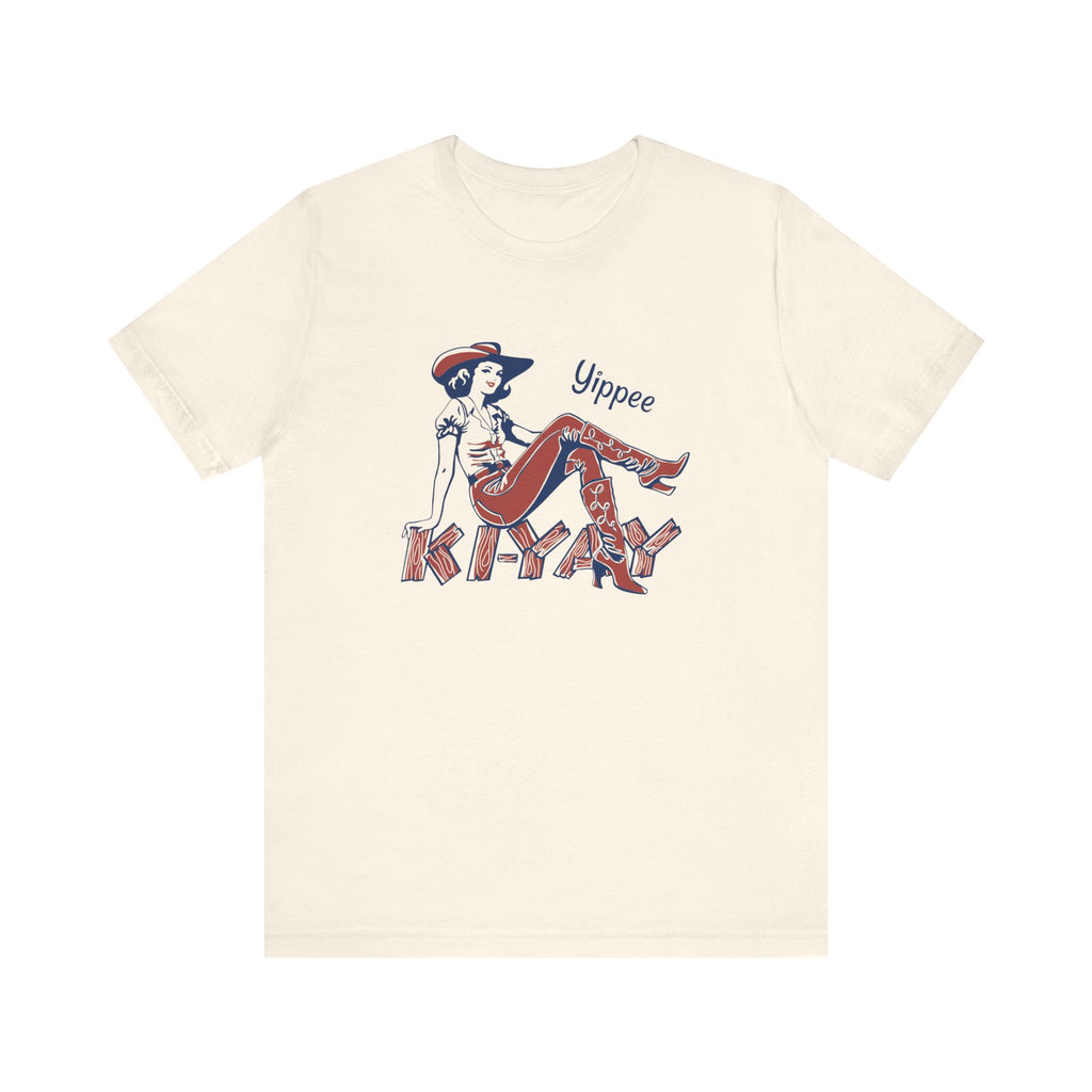 Yippie Ki-Yay Retro Cowgirl Men's Cream T-shirt