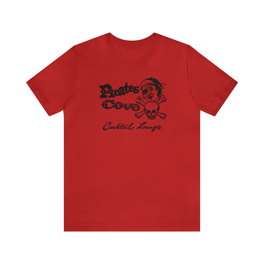 The Pirate Cove Cocktails Lounge Vintage Reproduction Unisex Adult T-shirt Red