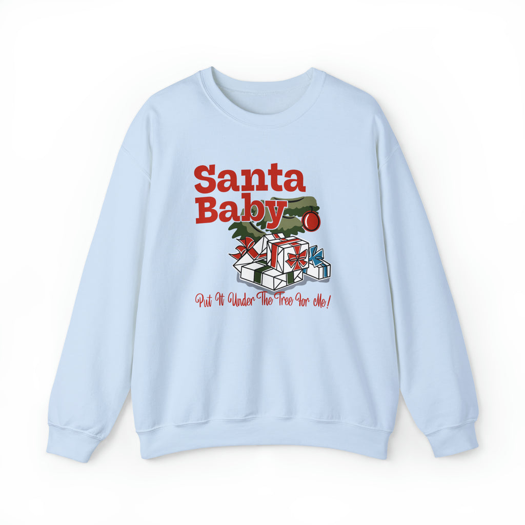 Santa Baby Christmas Tree - Women's Unisex Sweatshirt Light Blue