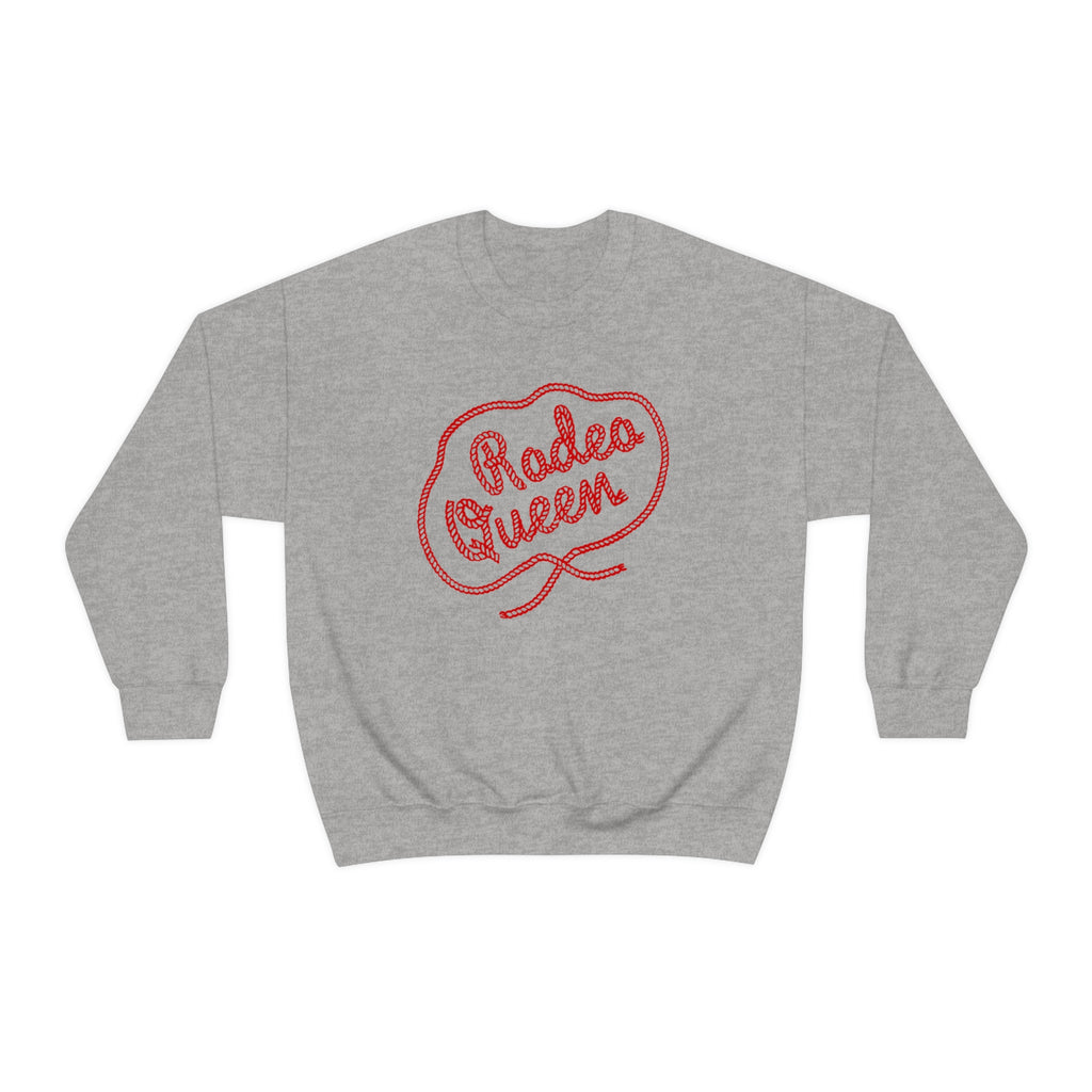 Rodeo Queen Retro Western Rope Crewneck Sweatshirt in Assorted Colors Sport Grey