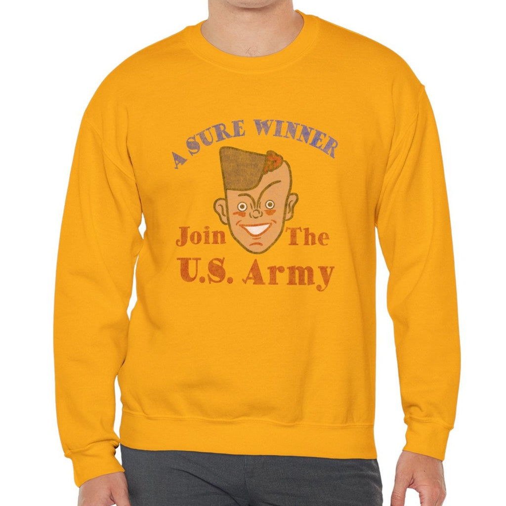 Join USA Vintage Army Ad Men's Unisex Sweatshirt - Assorted Colors Gold
