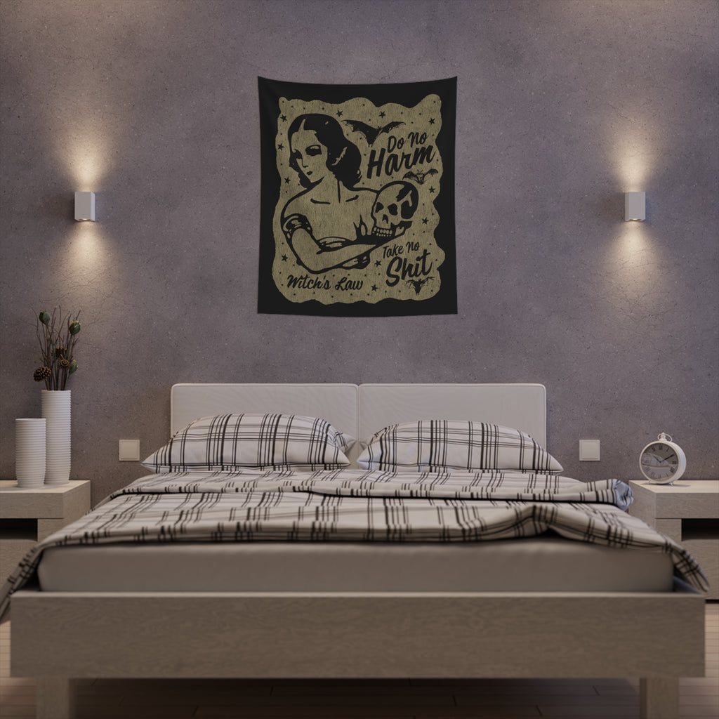 Witch's Law Indoor Halloween Decoration Cloth Wall Tapestry