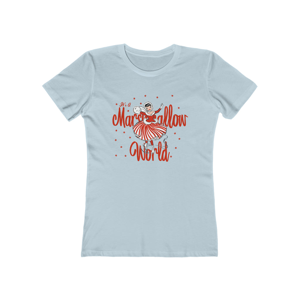 Marshmallow World Retro Lady Christmas - Women's T-shirt Solid Light Blue
