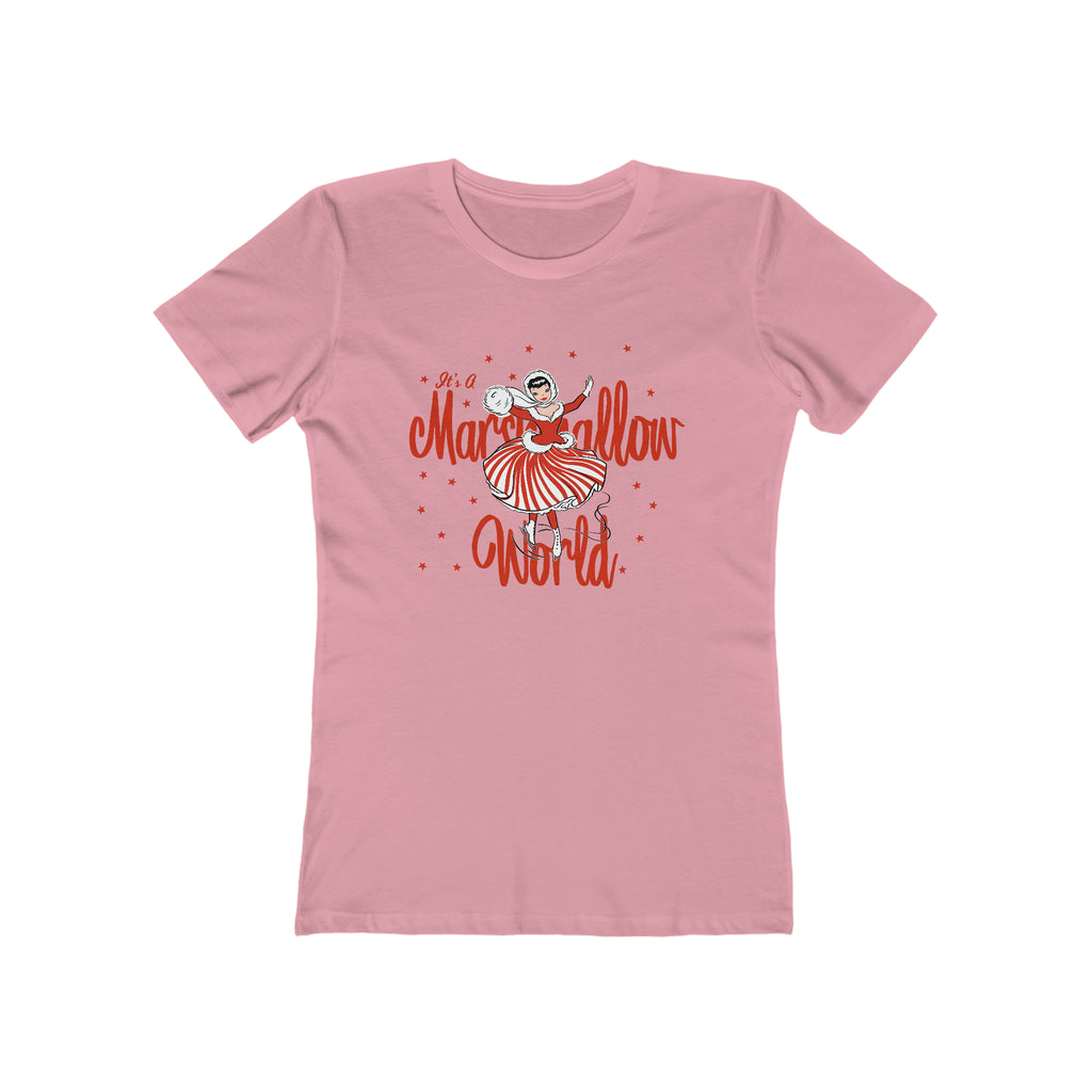 Marshmallow World Retro Lady Christmas - Women's T-shirt Solid Light Pink