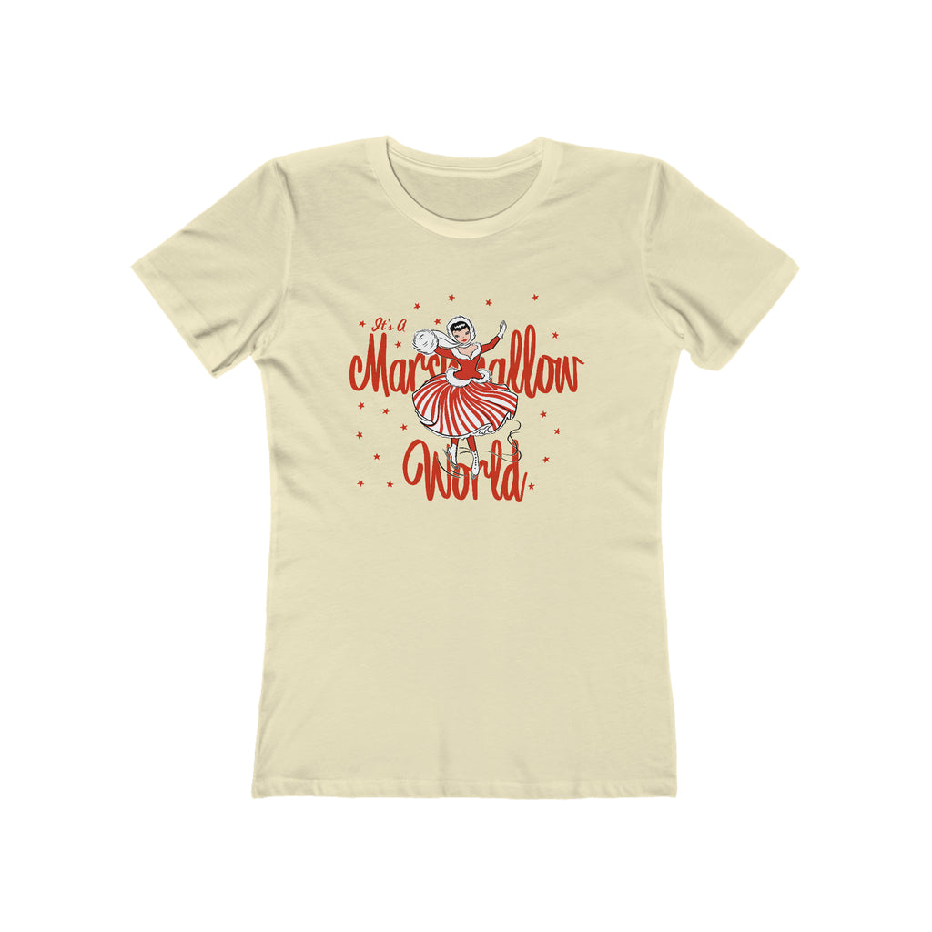 Marshmallow World Retro Lady Christmas - Women's T-shirt Solid Natural