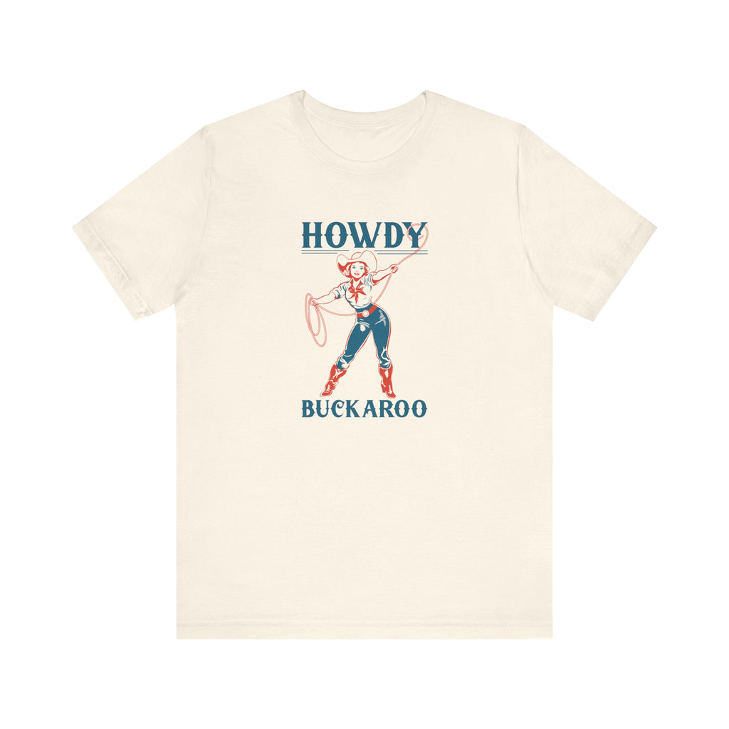 Howdy Buckaroo Cowgirl Western Men's Cream T-shirt