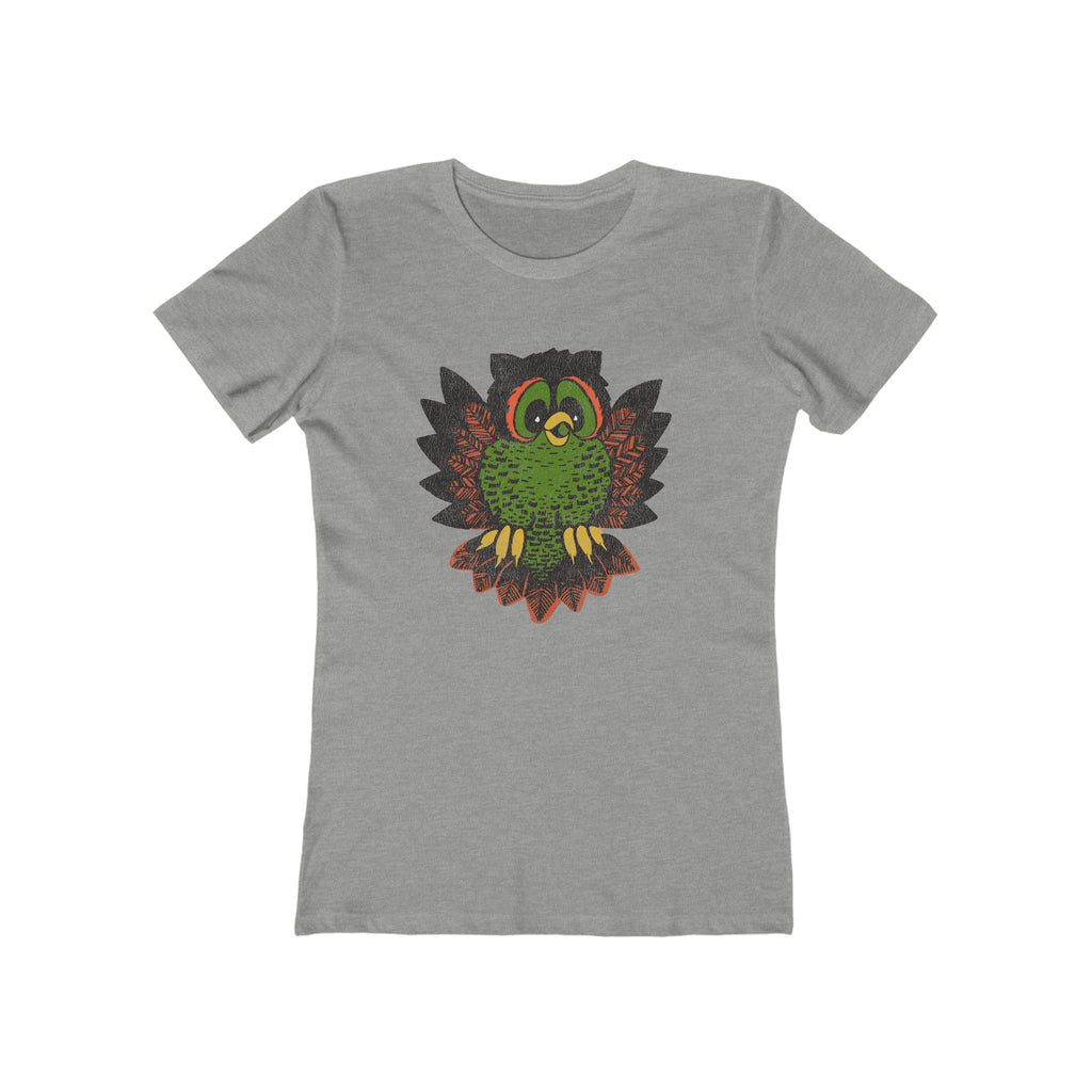 Retro Owl Vintage Halloween Women's T-shirt in 4 Assorted Colors Heather Grey