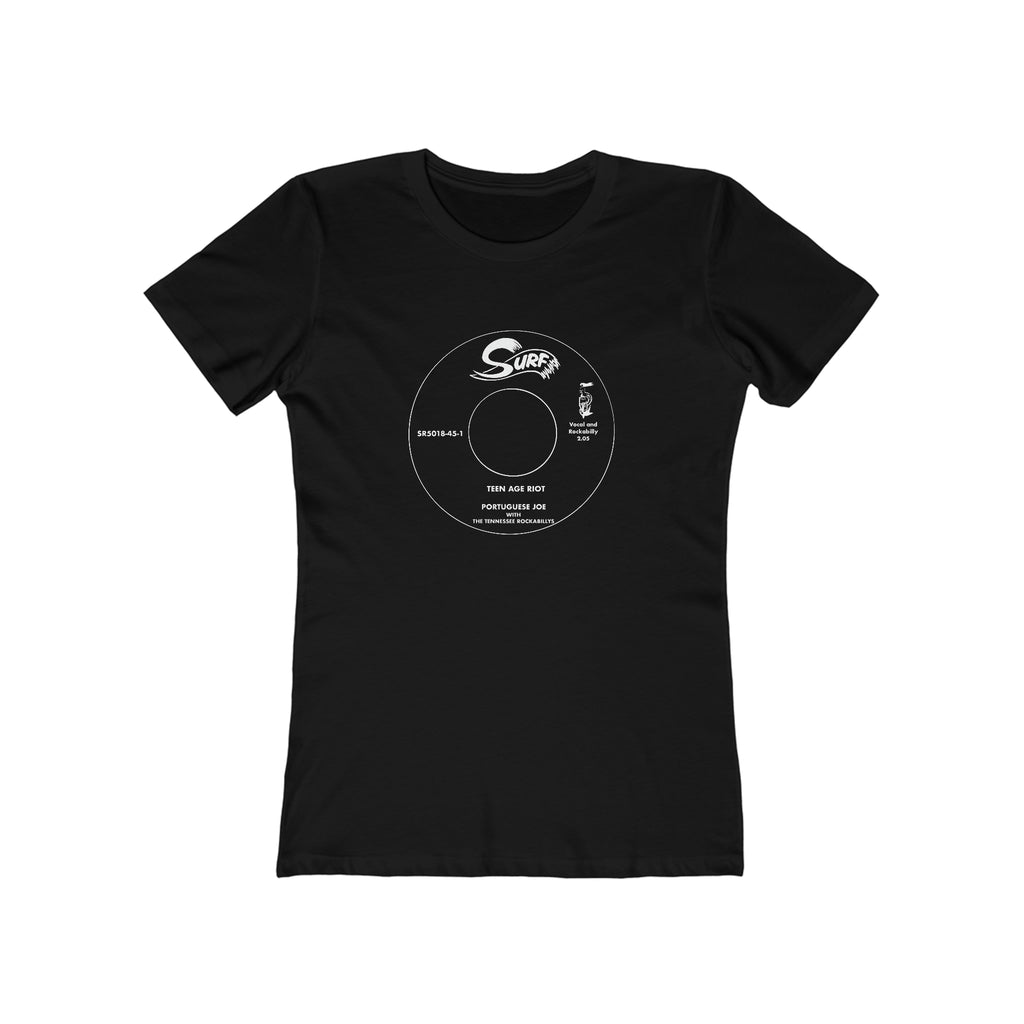 Surf Records Premium Cotton Women's T-shirt Solid Black