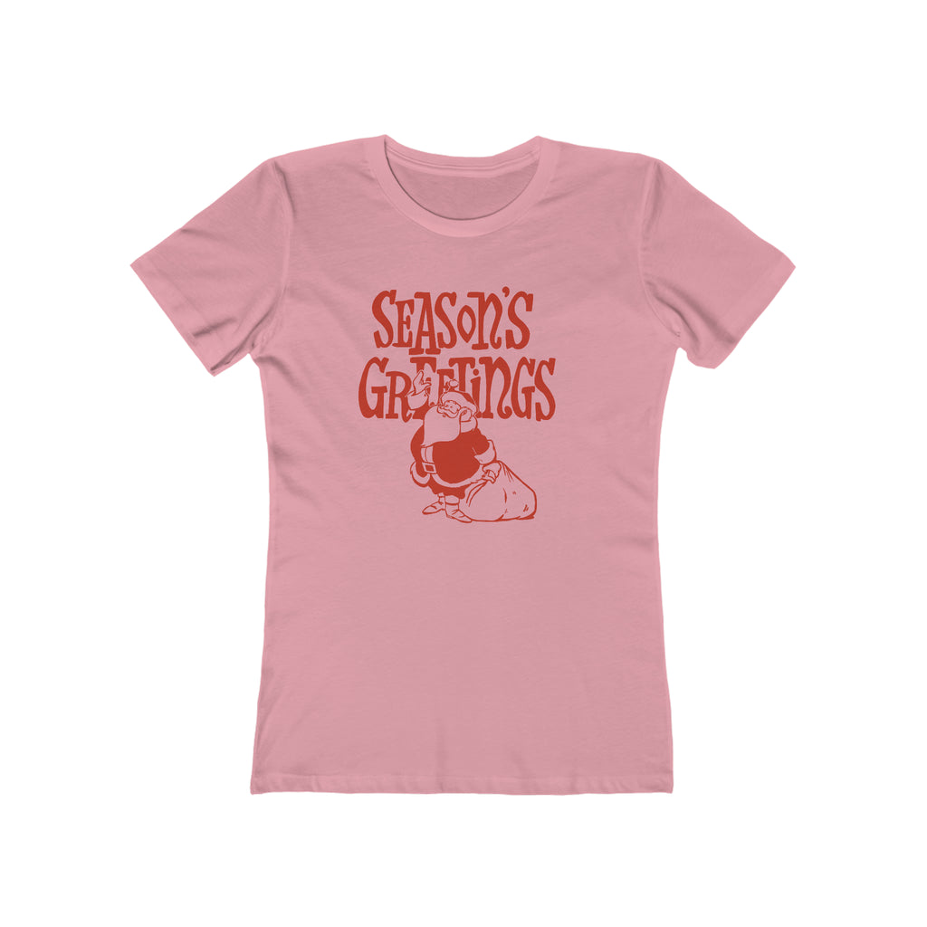 Seasons Greetings Santa Christmas - Women's T-shirt Solid Light Pink
