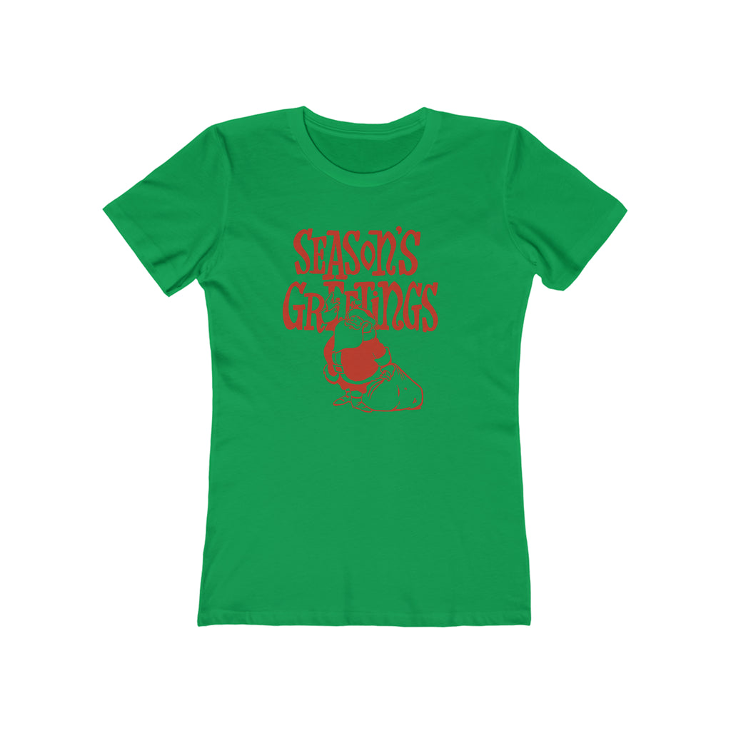 Seasons Greetings Santa Christmas - Women's T-shirt Solid Kelly Green