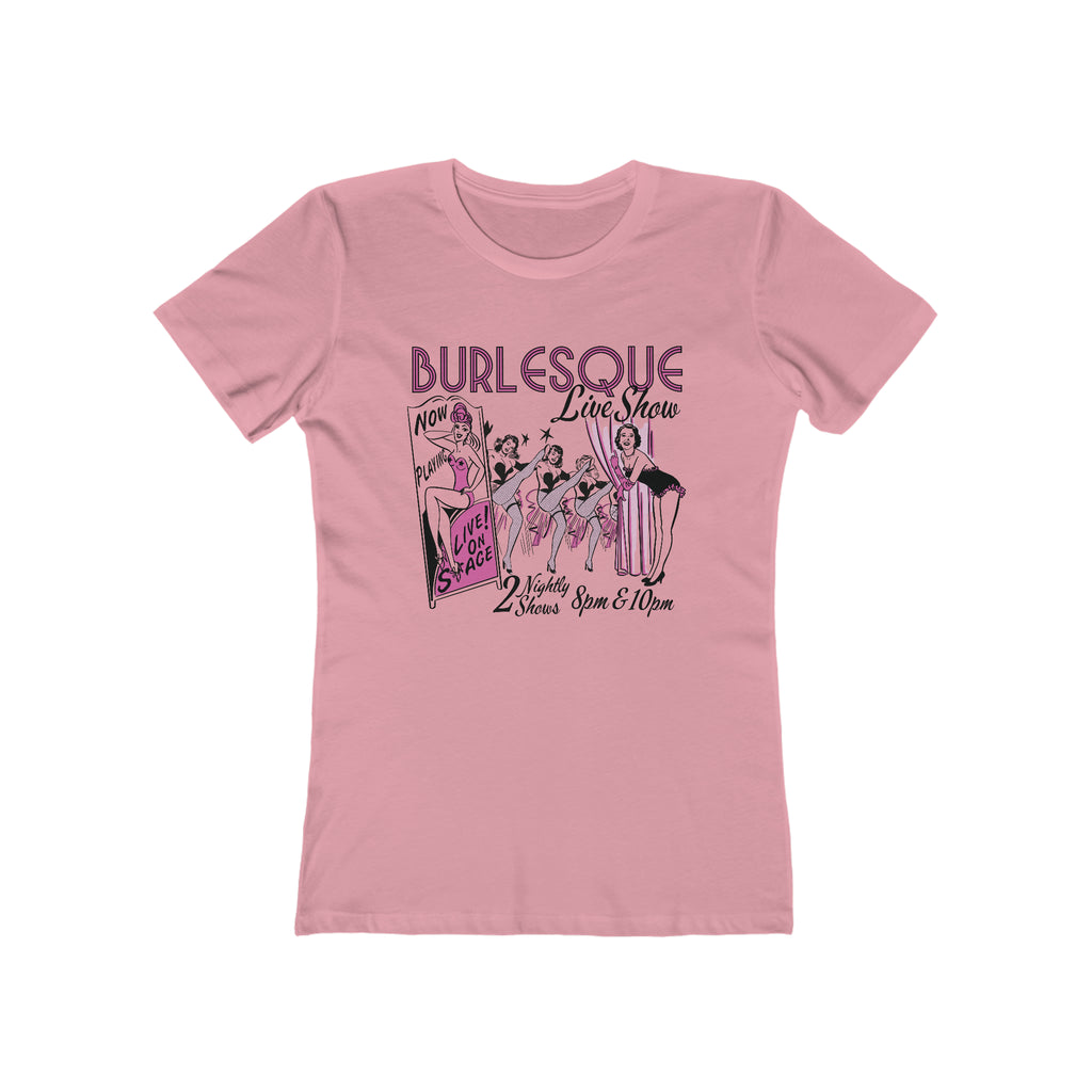 Retro Burlesque Poster Women's T-shirt - Assorted Colors Solid Light Pink