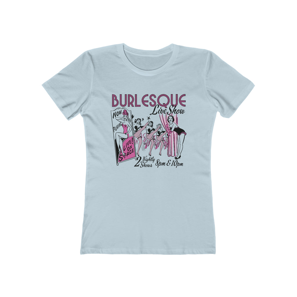 Retro Burlesque Poster Women's T-shirt - Assorted Colors Solid Light Blue