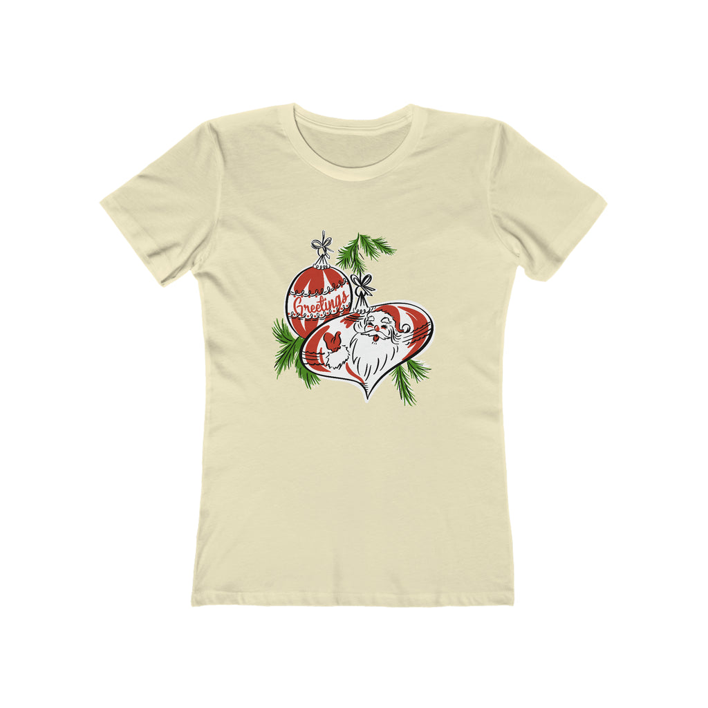 Retro Santa Christmas Ornament - Women's T-shirt Solid Natural