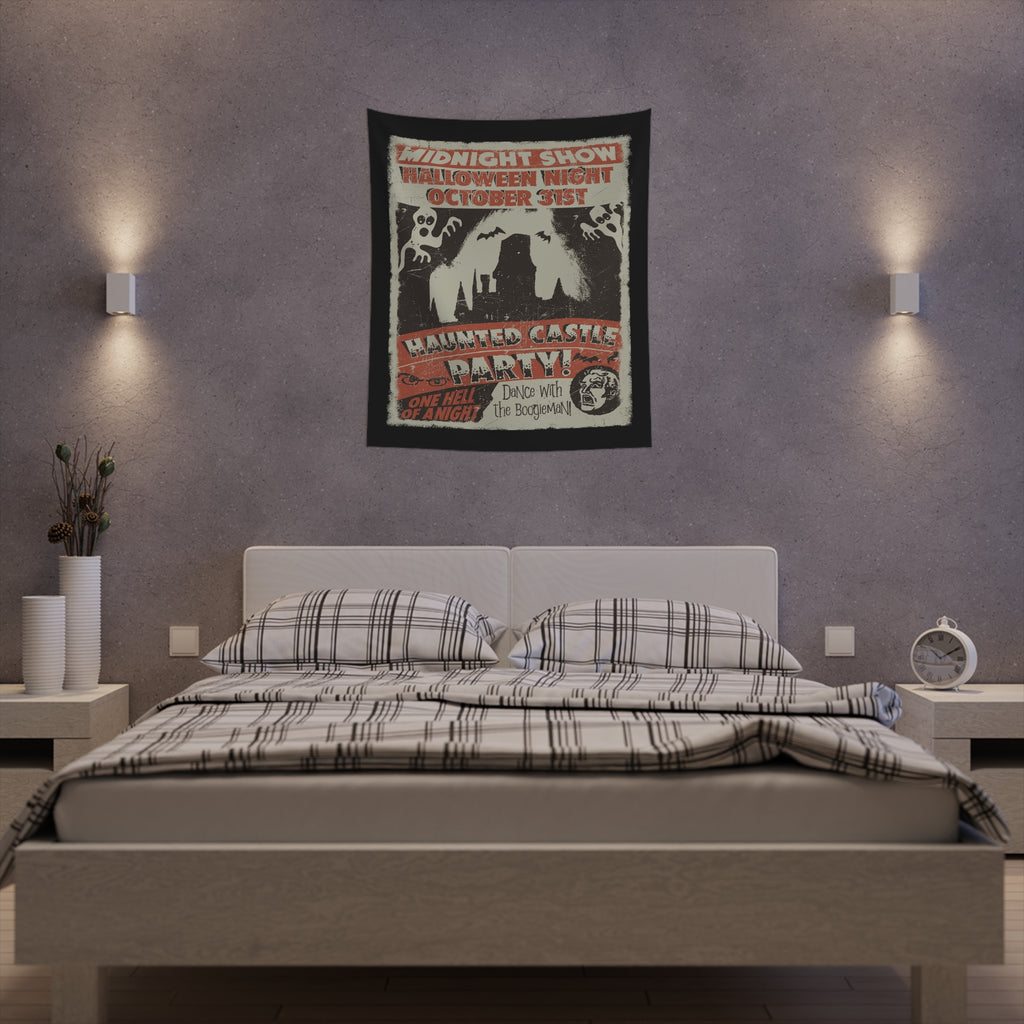 Haunted Castle Halloween Party Soft Cloth Wall Tapestry