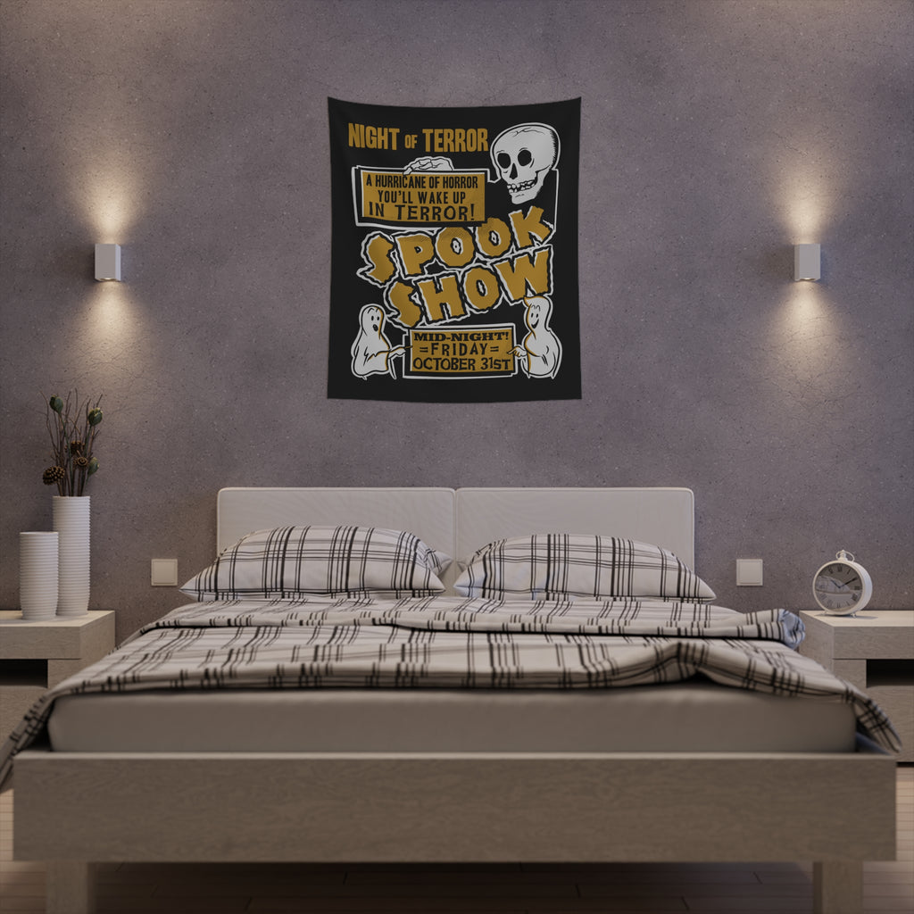 Spook Show Vintage Halloween Poster Soft Cloth Wall Tapestry 34"x40"