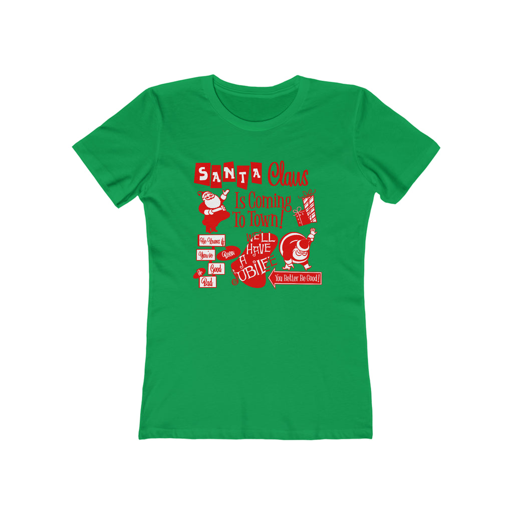 Santa Is Coming- Christmas - Women's T-shirt Solid Kelly Green