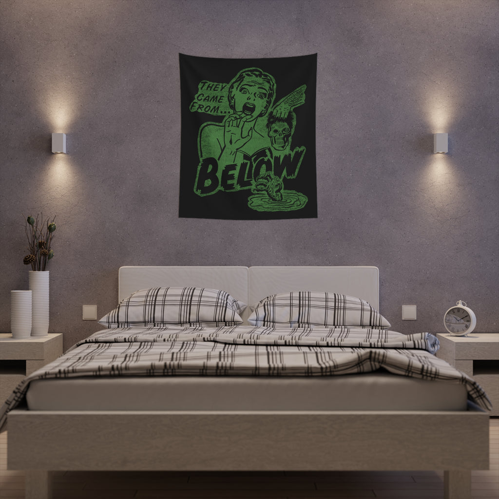 Swamp Creature Retro Horror Poster Soft Cloth Wall Tapestry