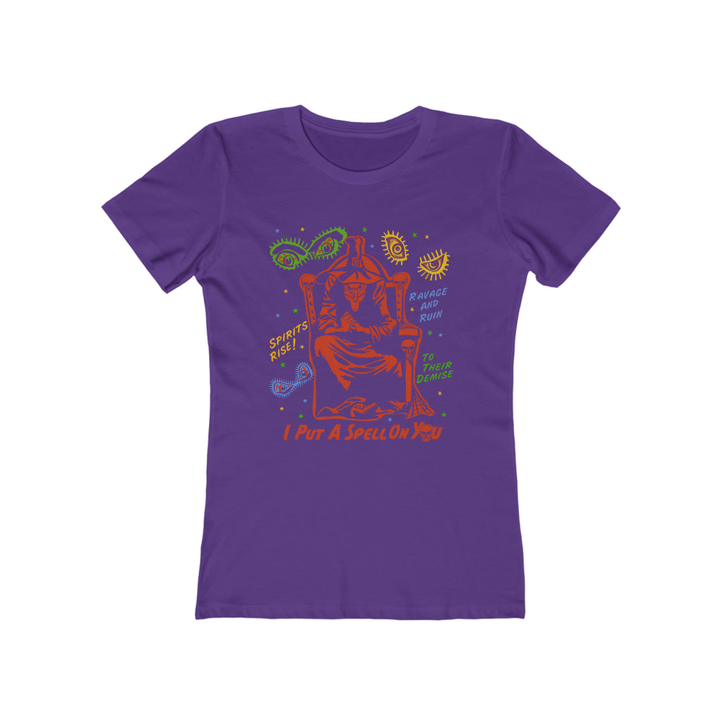 Vintage Halloween Witch - Ravage & Ruin - I Put a Spell on You - Soft Cotton Women's T-shirt Solid Purple Rush