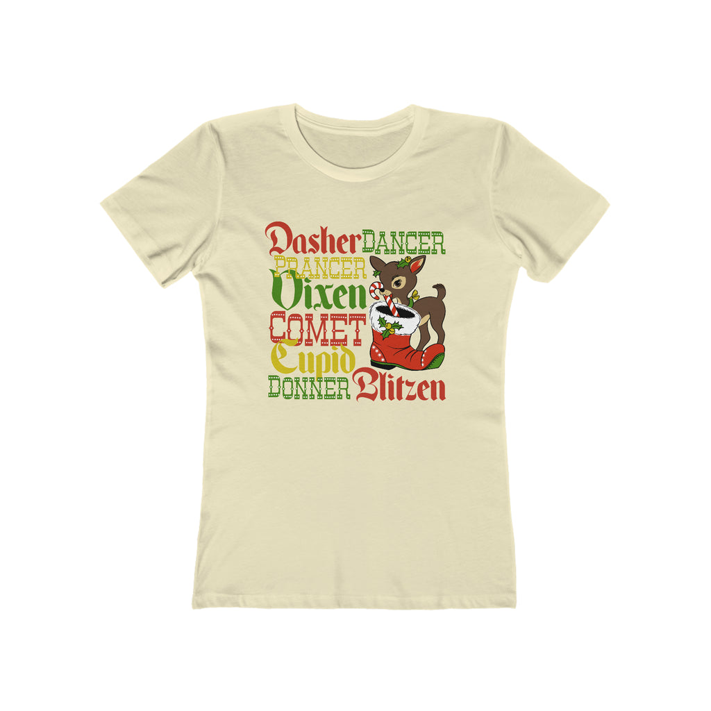 Santa's Reindeer Christmas - Women's T-shirt Solid Natural