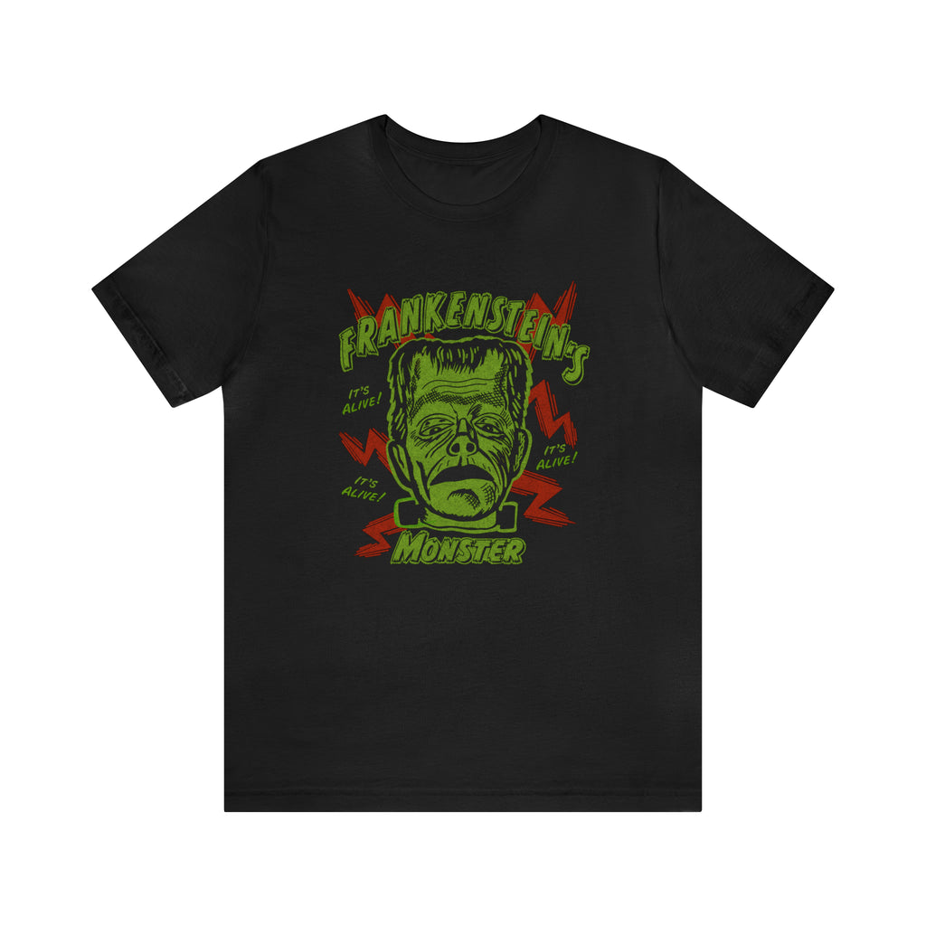 Frankenstein's Monster Classic Horror Gothic Halloween T-shirt Black