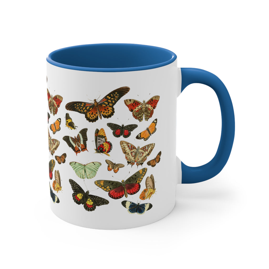 Retro Butterfly Red Accent Coffee Mug, 11oz.